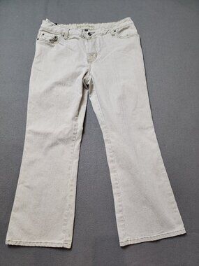 Vintage Cotton Ginny Beige Bootcut Jeans Womens 13 Petite Stretch